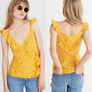 Madewell Silk Floral Wrap Top